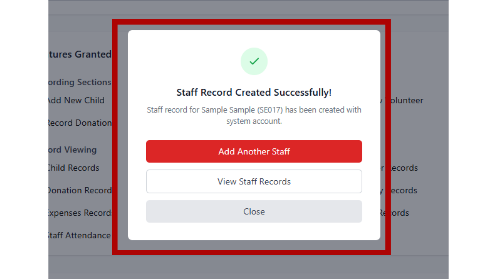 Success Confirmation